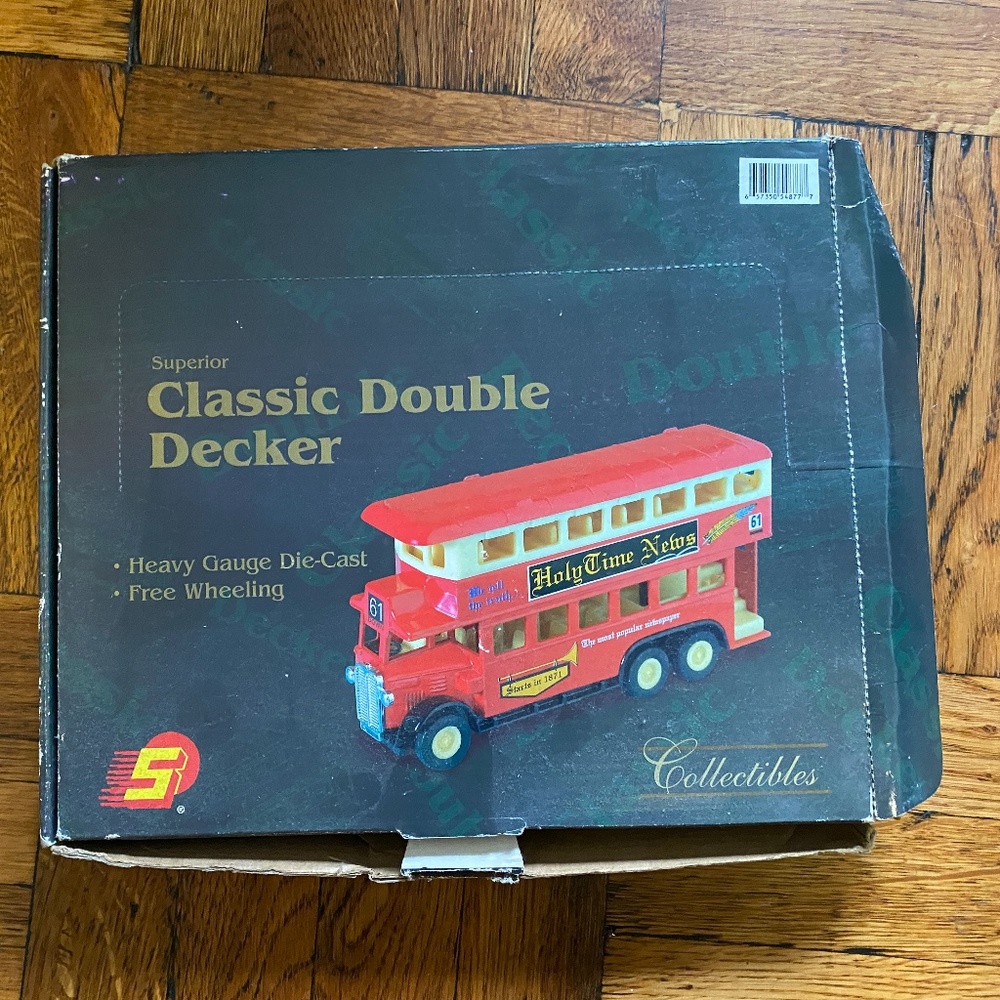 Double decker bus set vintage toys 6 pieces
